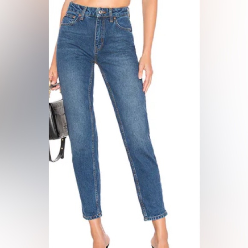 We The Free High-Rise Mom Jeans Blue Size 27